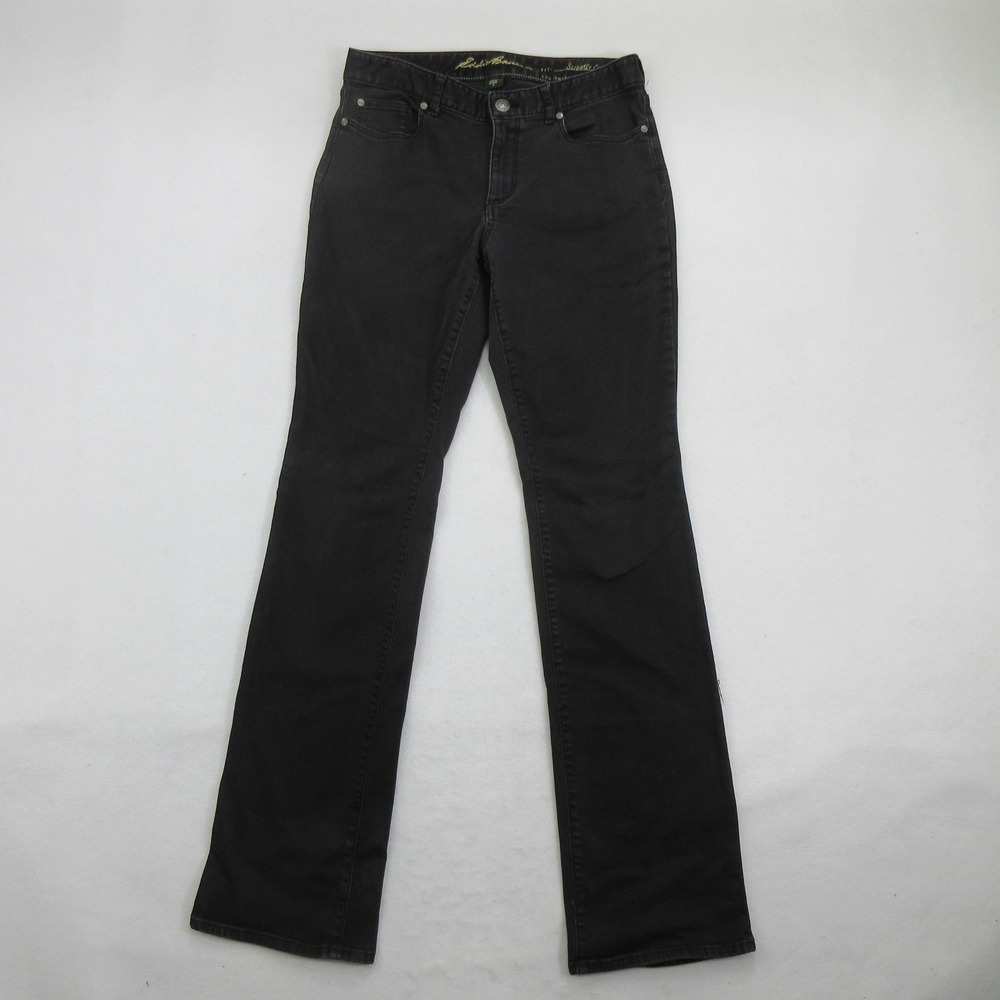 Eddie Bauer Women's Jeans Size 6 Tall Slightly Curvy Bootcut Black Stretch Denim